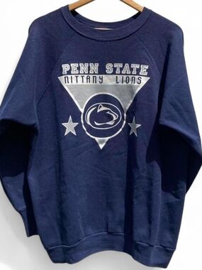 90s Penn State Nittany Lions Navy Crewneck Sweatshirt - Made In Usa